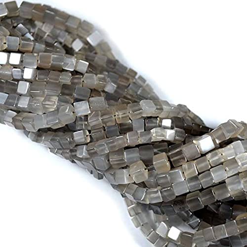 Pierre de lune grise 5mm carrée pour concevoir des bracelets bohèmes chic