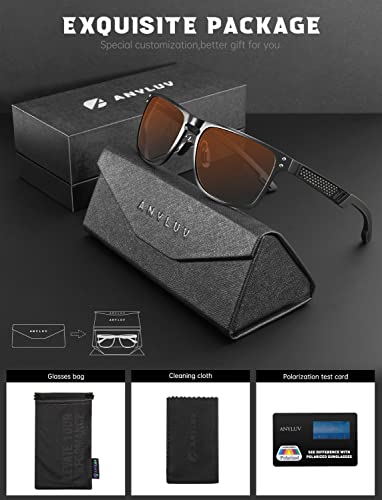 Image of ANYLUV Polarized Sunglasses for Men Rectangular Classic Al-Mg Metal Frame Sun Glasses Mens Sunglasses with UV Protection