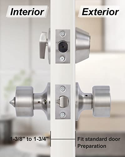 Lanwandeng 2 Sets Keyed Alike Entry Door Knobs And Single Cylinder Deadbolt Lock Combo Set Security For Entrance And Front Door, All Keyed Same Door Lock With Classic Satin Nickel Finish #TOP2