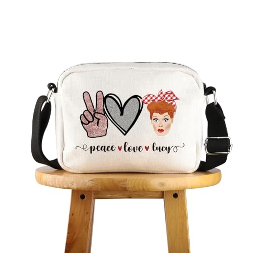 POFULL TV Show Inspired Gift Lucy Fans Gift Peace Love Lucy Crossbody Bag