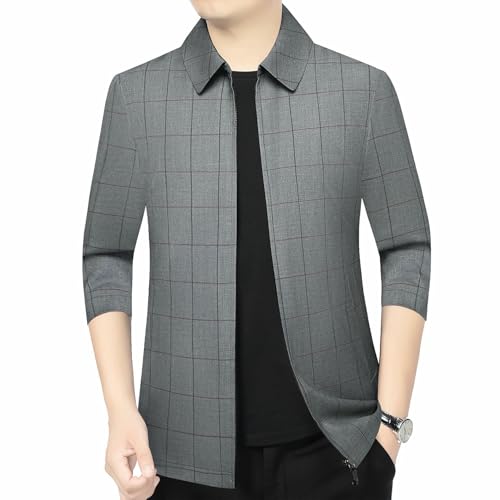 Veste de printemps mi-longue homme à col carré veste fine casual - 5