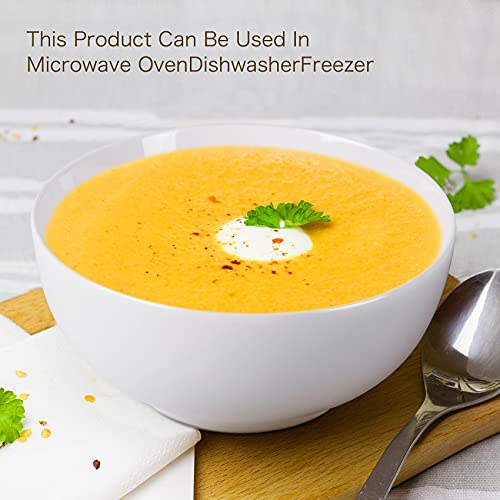 Glowsol 23 Ounces White Soup Bowls, White Cereal Bowls Set Of 12, Small Ceramic Bowl, Salad Bowls, White Porcelain Bowls, Deep Bowls, Deep Soup Bowls, 12 Pcs #TOP3