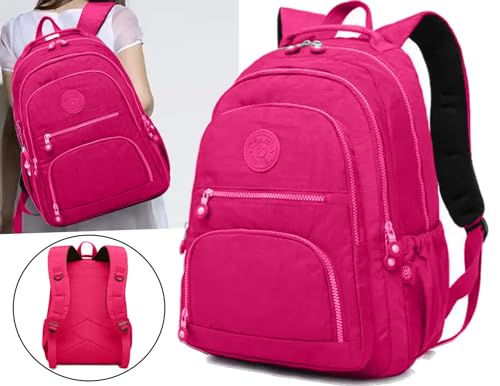 Mochila Feminina Escolar Tactel Resistente Trabalho Linda (Pink)