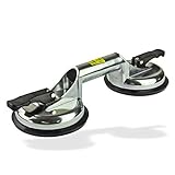 DEMA Saugheber GH100/120 – Glassauger, Glasheber, Vakuumsauger, Gummisauger – Alu, bis 120 kg, robust, handlich, stabil – Glas, Fenster, Fliesen, Werkstatt