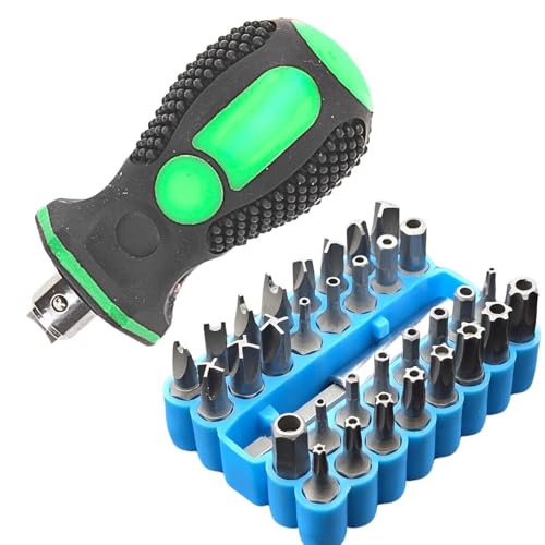 Inbrackets 33 Piece Security Bit Set | 1/4" Metric Screwdriver Kit | Precision Hand Tools | Heavy-Duty Storage Case Inc 3 Torques, 4 Tri Wings, 4 Spanner Head, 9 Tamperproof, 12 Hex Bit Set