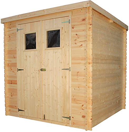 TIMBELA Gartenhaus Holz - Geräteschuppen Holz - Gerätehaus mit Boden Imprägnierte B204xL204xH202 cm/ 3.53 m2 - Fahrrad… – Bild 3