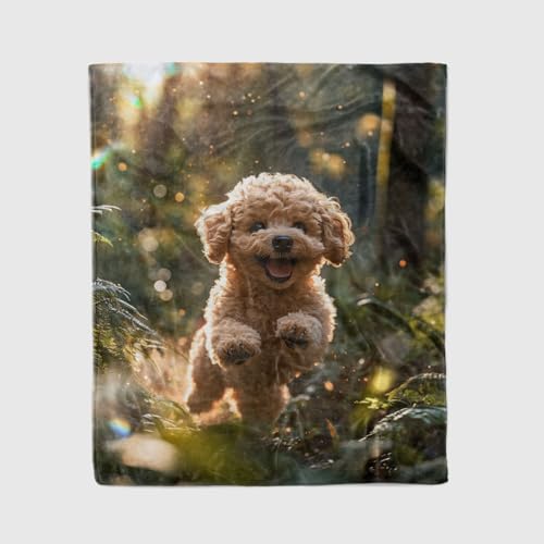 Couverture flanelle canapé plaid polaire velours imprimé caniche - 3