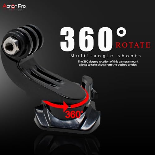 Image of Action Pro 360 Rotatable J-Hook Buckle Vertical Mount Adapter Compatible with GoPro Hero 13 /12 /11 /10 /9 /8 /7 /6 /5 /4, DJI Osmo, Insta360, Yi, SJCAM & Other Action Cameras (Pack of 3)