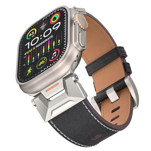 Bracelet en cuir véritable pleine fleur pour Apple Watch Ultra et iWatch SE