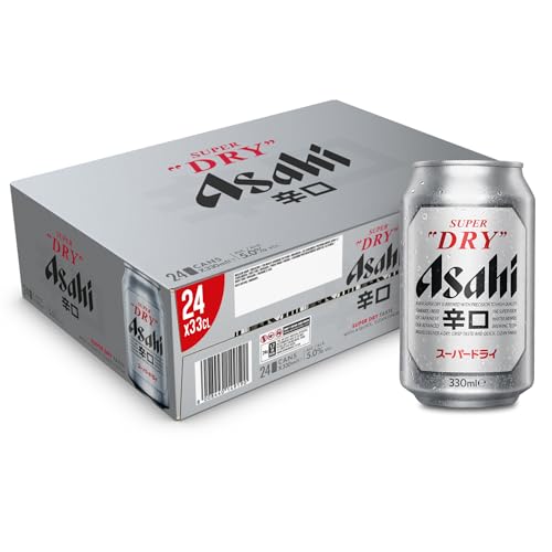 Asahi Super Dry Birra Premium Dry Lager, Cassa Birra con 24 Birre in Lattina da 33 cl, 7.92 L, Birra Giapponese dal Gusto Pulito, Secco e Rinfrescante, Gradazione Alcolica 5.2%