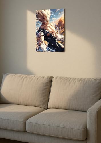 Image of NIJUKA Anime Printed A4 Size Metal sheet Poster For Home And Room Decoration | For Anime Art Fans Boys And Girls (SS 2 Magen Vegeta)