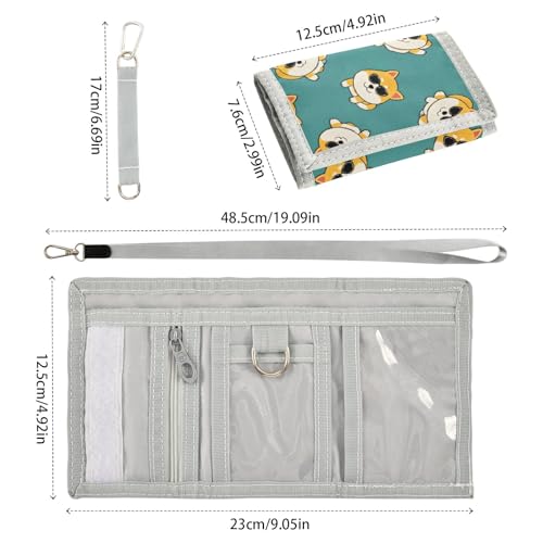 ALAZA Kids Wallets for Boys Girls Toddler Trifold Wallet Children Small Corgis with Zipper Coin Pocket3