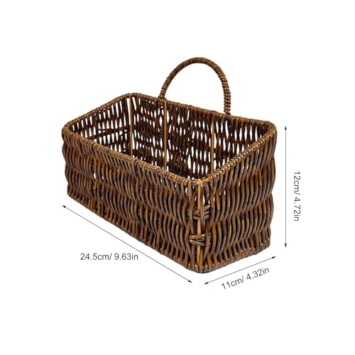 Cesta de mimbre COLLBATH con diseño ventilado marrón para guardar cebolla 3