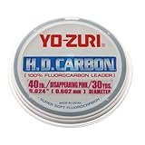 Yo-Zuri 30-Yard HD Fluorocarbon Leader Line, Pink, 40-Pound