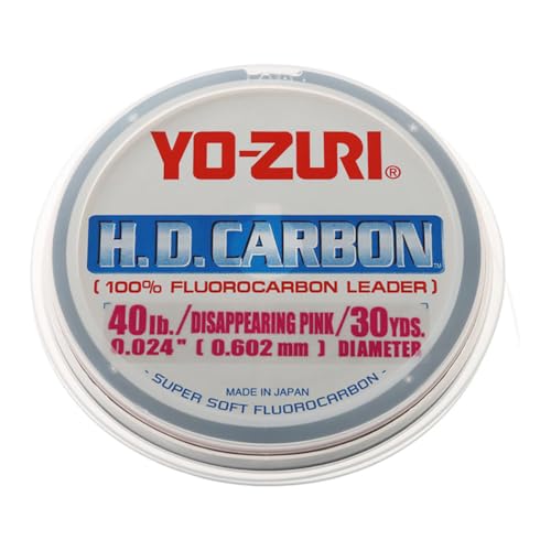 Yo-Zuri 30-Yard HD Fluorocarbon Leader Line, Pink, 40-Pound
