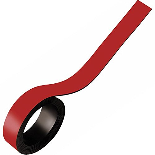 Magnetic-Racking Strip 50mm Wide x 0.85mm Thick x 5M Long, Color Strip Roll can be Written on to Mark Areas - Labeling Tape for Magnetic Labels, Quickly Removable, Color:red