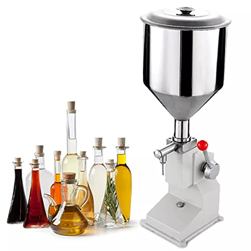 THREMA Machine De Remplissage De Pâte Liquide, Machine De Remplissage De Bouteilles De Pâte 5-50 ML en Acier Inoxydable, pour Pâte Et Liquide, Eau, Crème Cosmétique, Shampoing, Brillant À Lèvres