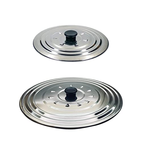 HdHStore®/Juego de 2 Tapaderas Multiusos para Cocina, Acero Inoxidable, Medidas 21 cms. y 29...