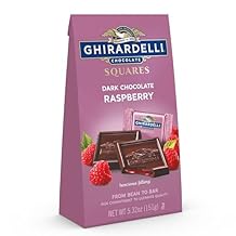 GHIRARDELLI Dark Chocolate Raspberry Squares, 5.32 Oz Bag Pack of 6