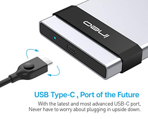 ineo USB 3.1 Gen 2 Type C Aluminum External Hard Drive Enclosure for 2.5 inch 9.5mm & 7mm SATA HDD SSD [C2561c] - Thumbnail 4