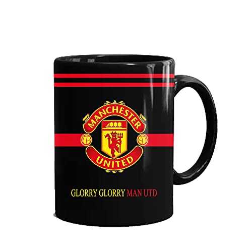 Gen7 "Glory Man UTD ! Printed Black Ceramic Coffee Mug. 11oz (330 ml Pack of 1)