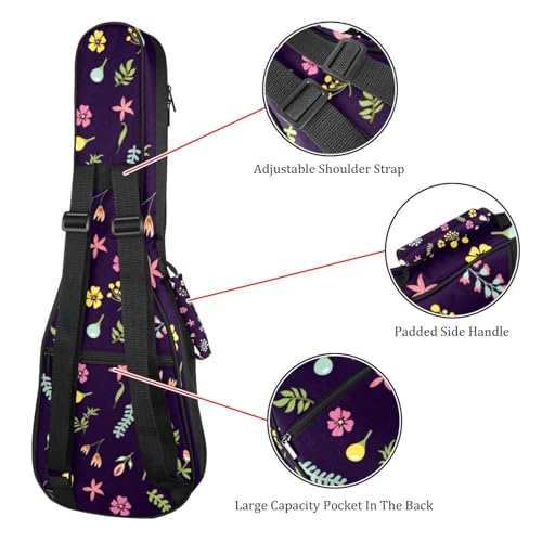 JRHEJTHH Housse imperméable pour ukulélé en tissu Oxford durable et élégant avec sac de rangement Motif floral rétro, Multicolore., 25.9x9x3.1in/66x23x8cm, Moderne - Les Beatles, Paul McCartney, John Lennon, RIngo Starr, George Harrison JRHEJTHH Housse imperméable pour ukulélé en tissu Oxford durable et élégant avec sac de rangement Motif floral rétro, Multicolore., 25.9x9x3.1in/66x23x8cm, Moderne – Image 4