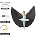 Tefrica Women's Professional Belly Dance Wings with Sticks Halloween Carnival Performance Accessories (Black, Kids)