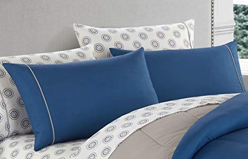 Casa Lightweight Set Reversible Comforter, King, Blue #TOP5