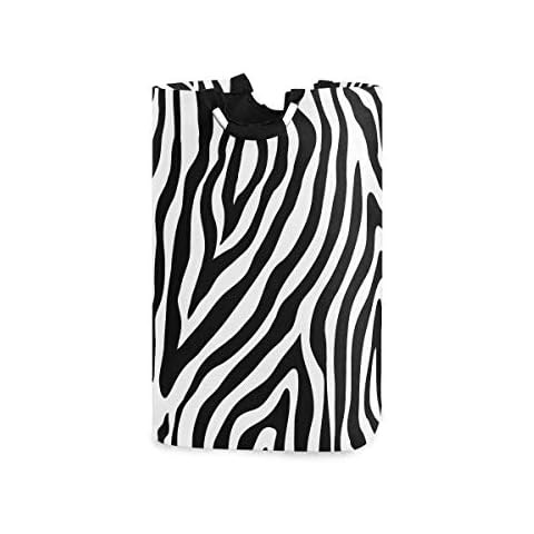 Large Collapsible Zebra Print Laundry Basket Cover