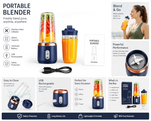 Image of Portable USB Rechargeable Blender