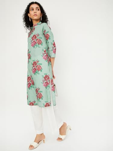 Image of Max Women's Cotton Floral Regular Kurta