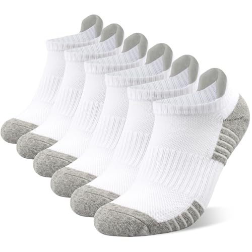 COZY CORE 6 Pairs Cotton Cushioned Ankle Socks for Men & Women - Breathable, Moisture-Wicking Athletic Short Socks with Arch Support, Ideal for Running, Sports, Training, Hiking, Gym & Tennis