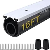 BOWSEN 16FT Heavy-Duty U+O Ring Universal Garage Door Bottom Seals Weatherstrip Rubber with Aluminum Track Retainer Kit