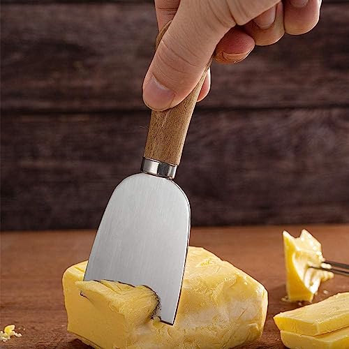 Guojanfon 6 Piece Cheese Knives Set with Wooden Handle, Mini Steel Stainless Cheese Knife Set for Charcuterie anCheese Spread, Perfect for Cheese Slicer and Butter Cutter - Image 7