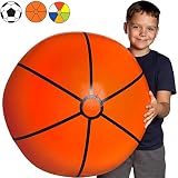 Large Beach Ball for Kids: Giant Beach Ball for Kids Easy to Blow Up Basketball Beachball Giant Infl