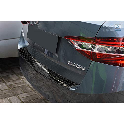 Seuil arrière inox noir contre rayures Skoda Superb III Combi