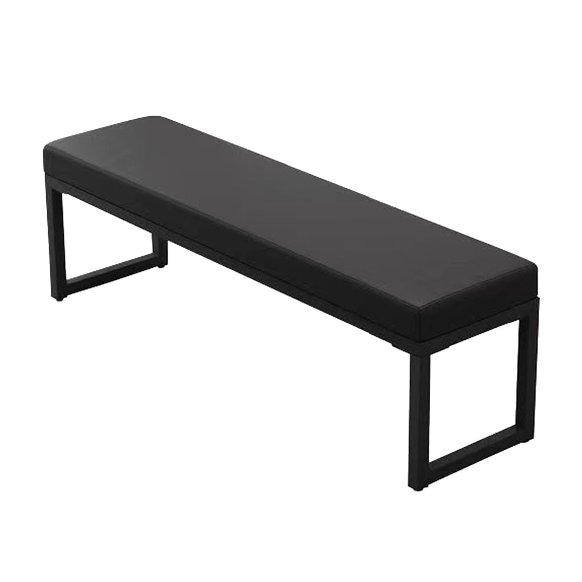 Banc Ottoman Rembourré pour Entrée Banc Moderne pour Chambre À Coucher Repose-Pieds pour Lit Ottoman pour Salon Repose-Pieds en Cuir pour Canapé(Nero,80cm)