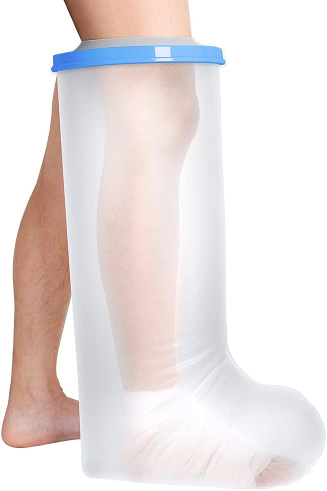 Bukihome Shower Watertight Foot Protector, Adult Leg Cast Covers, Extra Large Capacity for 268 Pounds Adult Thigh Tension & Super Waterproof Leg Protector