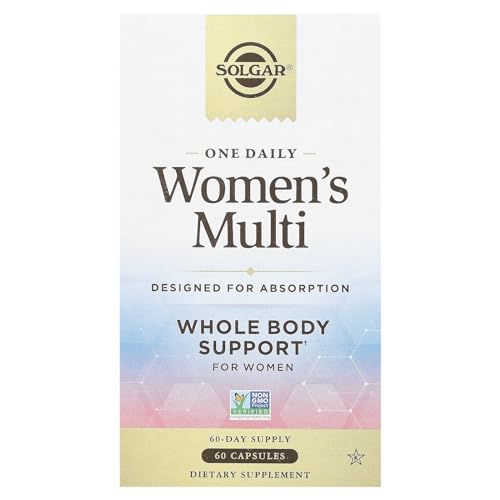 Solgar One Daily Women's Multi Whole Body Support Highly Absorbable Delayed Release Vitamin for Women, Supplement for Immune, Heart, Energy, Stress, Hair Skin Nails & Reproductive Health, 60 Servings