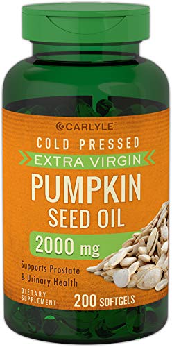 Carlyle Pumpkin Seed Oil 2000 mg 200 Softgel Capsules | Cold Pressed, Extra