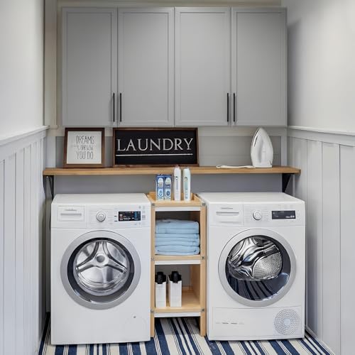 Fimello 59 Inch Laundry Room Cabinets In A Modern Ashen Gray Color