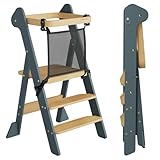 Diseño Montessori Excepcional: Ganadora del Premio iF Design. Esta torre de aprendizaje Montessori, adecuada para niños a partir de 1 año, combina de forma ingeniosa un diseño moderno con funciones prácticas. Como torre de aprendizaje infantil, ayuda a los pequeños a participar de manera segura en las actividades diarias de la cocina o el baño: una torre elegante para toda la familia