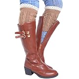 Luckywaqng Femmes Casual automne et hiver moitié texture unie tricoté dentelle multicolore chaussettes décoratives bas super-héros, d, taille unique
