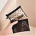 LUSTRIB 2 Pcs Mesh Makeup Bag with Zipper, Cute Heart Printed Pattern Mesh Cosmetic Bag, Mini Travel Organizer Bags for Women, Lipstick Cosmetic Organizer Bag, Travel Pouch (Black, White)