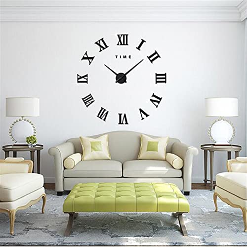 Horloge murale retro grande taille quartz decoration maison forme face - 2