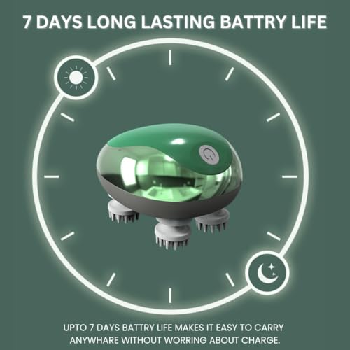 Image of Head Massager For Scalp, Scalp Massage, Electric Scalp Massager, Hair Massager For Hair Growth, Body Massager,Relieving Tight Stiffness Muscles,Promote Bonding (Green-Grey)