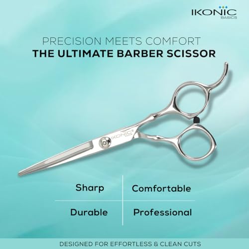 Image of Ikonic Basic Hair Cutting Scissor 717C -7 inch Stainless Steel Hair Shears for Thinning, Hairdressing , Styling, Barber / Beauty Salon, Parlours Professional / Personal use for Men & Women