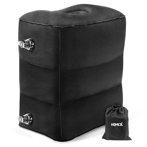 HOMCA Poggiapiedi gonfiabile, Poggiapiedi da viaggio cuscini Regolabili in Altezza, Adatto ai...