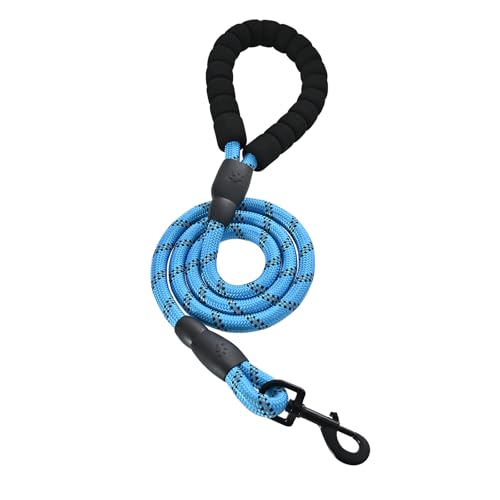 Image of Amazon Basics Round Dog Leash, Heavy Duty, Durable Rope for Small, Medium, and Large Dogs, Lightweight Design for Walking, Training, and Outdoor Activities, Blue, 4 Ft