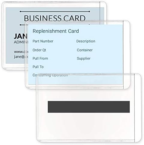 StoreSMART - Business Card Pocket with Magnet Strip - Open Short Side - 10 Pack - for Refrigerator, Filing Cabinet, or Locker - PE222M2-10 image 5